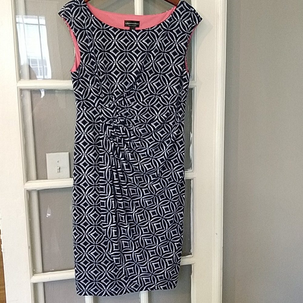 Faux-wrap sheath dress